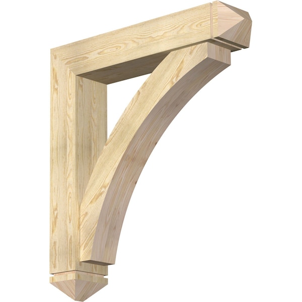 Ekena Millwork Thorton Arts and Crafts Rough Sawn Bracket w/ Offset Brace, Douglas Fir, 8"W x 40"D x 44"H BKT0806X40X44THR03RDF - main